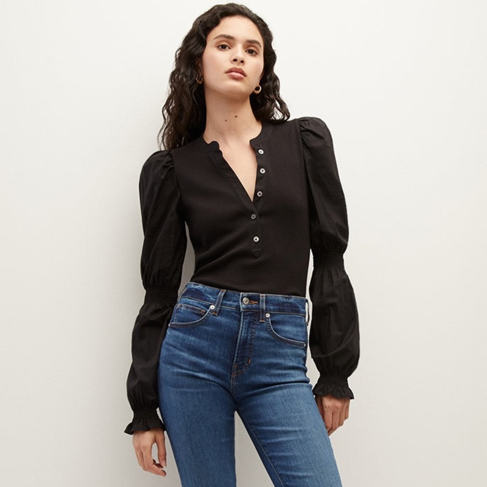 Veronica Beard Puff Sleeve Top - Size L